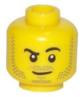 1x Stück LEGO Minifigur Kopf Bartstoppeln Grinsen nach recht