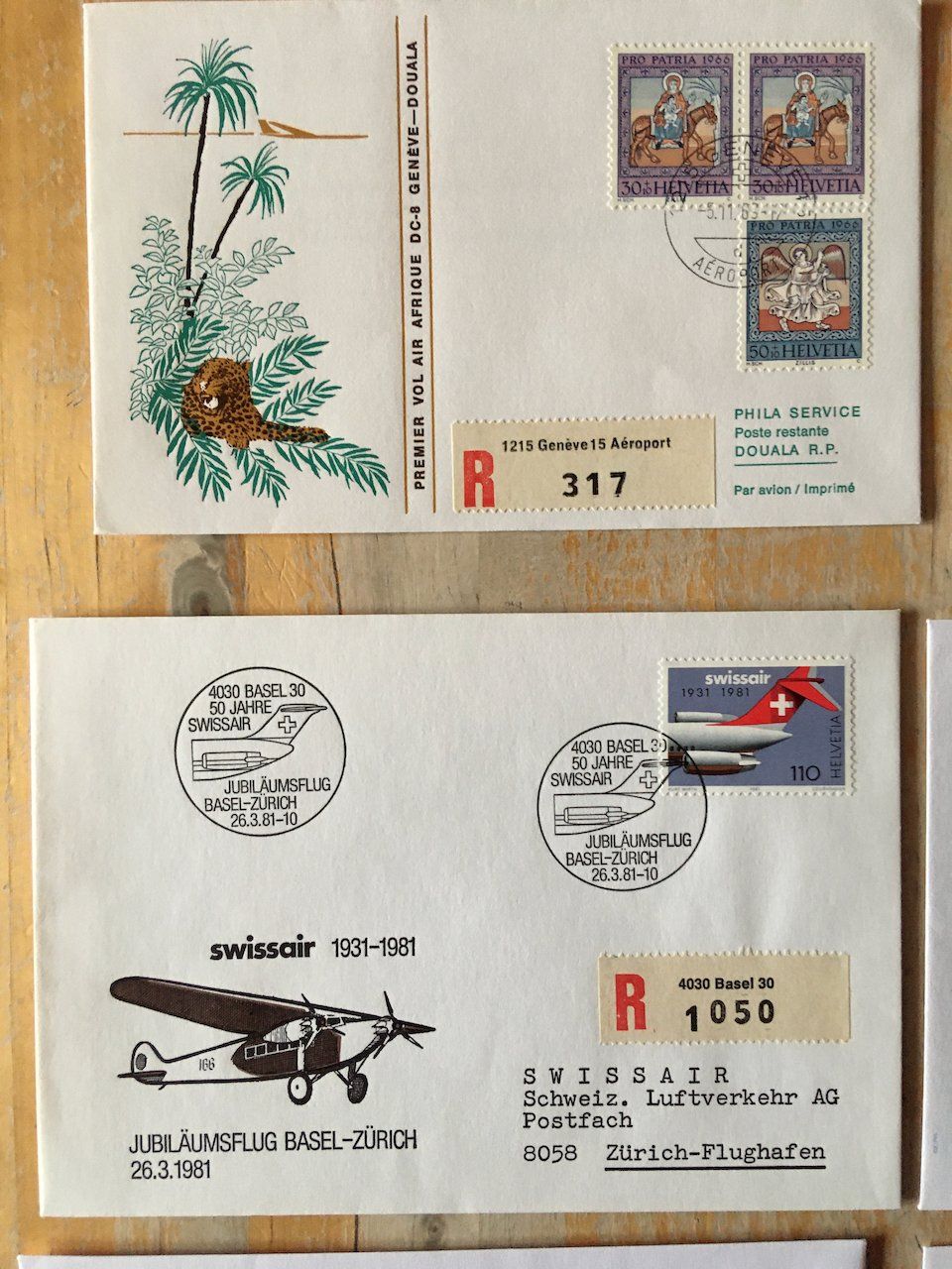 Tutti i francobolli: 9 Flugbriefe Schweiz 1969-99 – Usato da Nesslau venduto da andi_hon 1