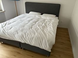 Boxspringbett dunkelgrau Doppelbett guter Zustand