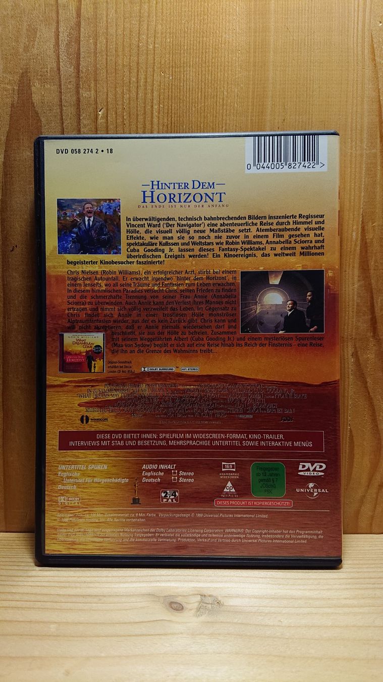 Tutti i DVDs: HINTER DEM HORIZONT DVD mit Robin Williams – Usato da Wilderswil venduto da Exebub 1
