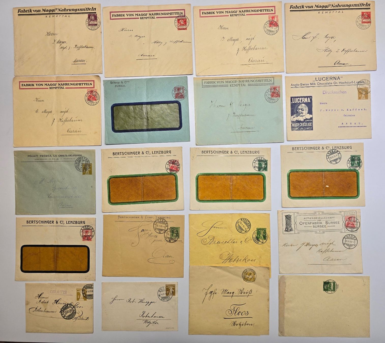 Alle Briefmarken: Sammlung mit über 100 alten Belegen – Gebraucht aus Heerbrugg von Swissphila 2