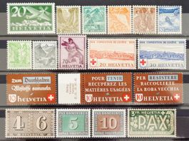 SUISSE: Des timbres neufs ** des années 1936 à 1945