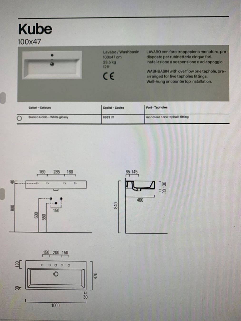 Mobili per bagno: KUBE 100 | Waschbecken Marke GSI – Nuovo e nell'imballaggio originale da Amriswil venduto da deluxe_bad 3