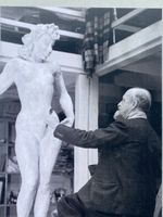 Hermann Haller  Artist's Studio Old Photo Print 1949.
