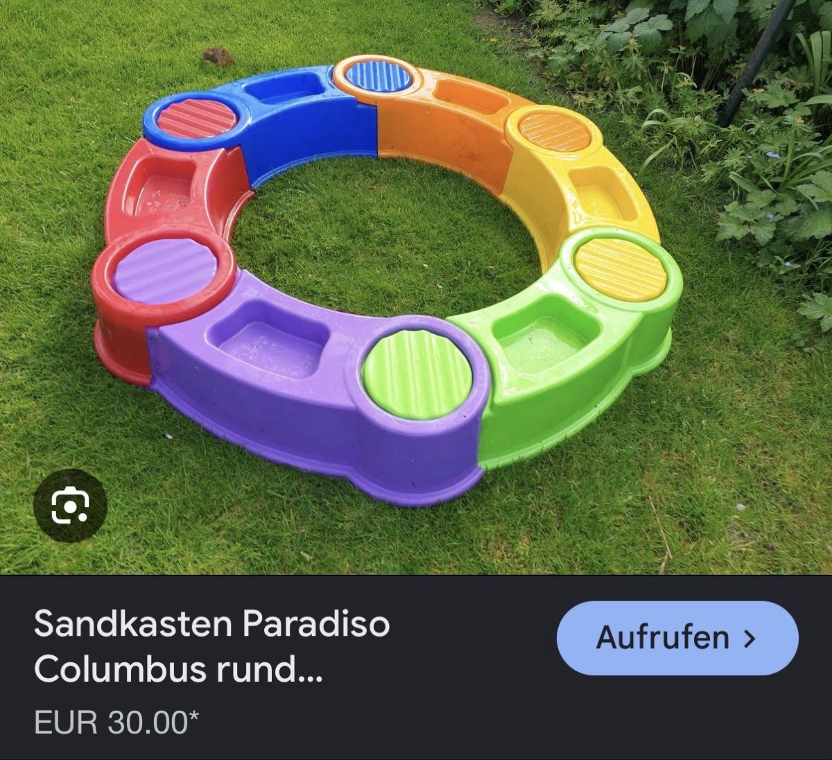 Sabbiera per bambini: Sandkasten Paradiso Columbus rund – Nuovo (secondo la descrizione) da Dietlikon venduto da Wave33 1