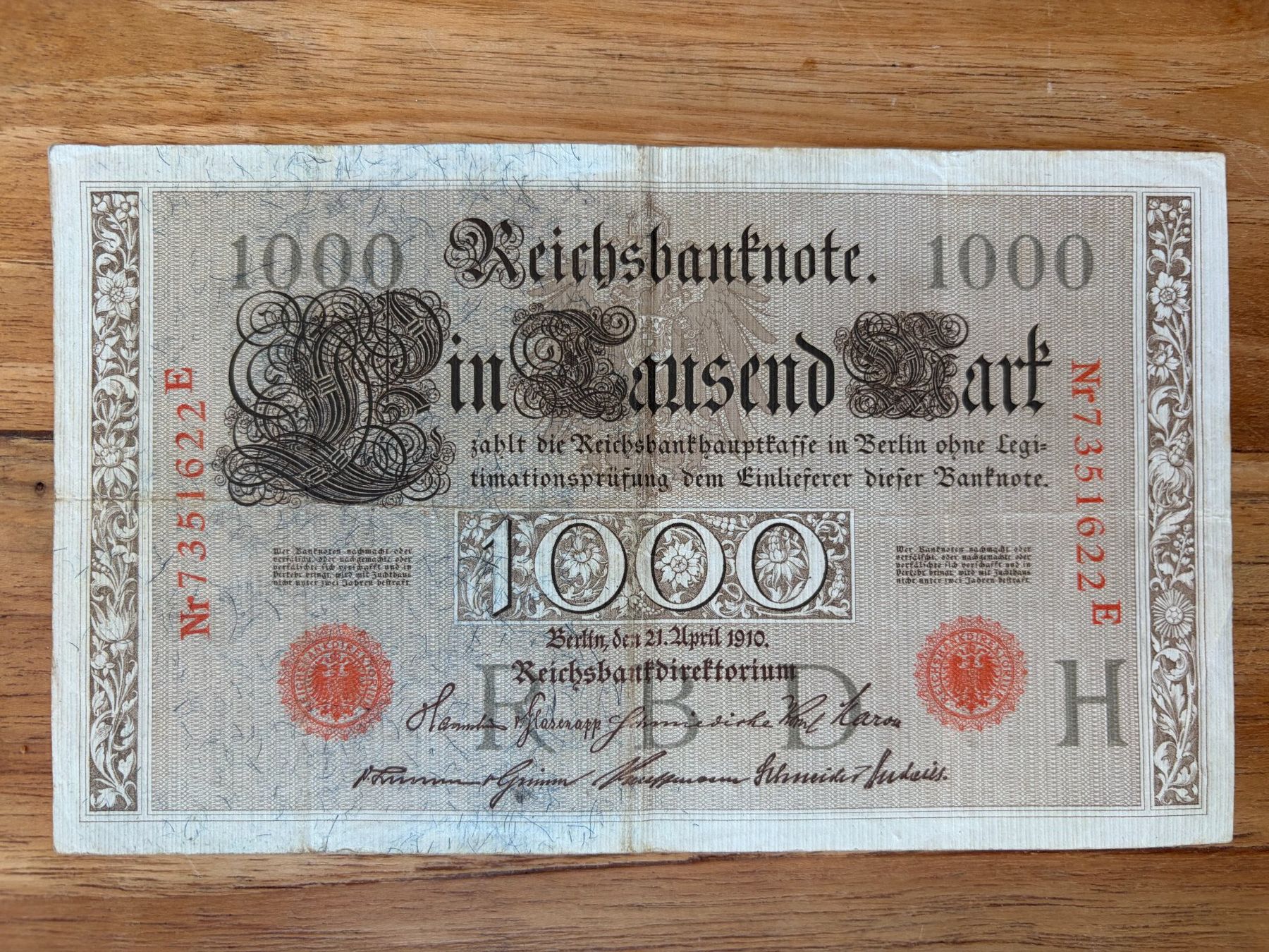 Banconote: Reichsbanknote über 1000 Mark – Usato da Jona venduto da Elvis8645