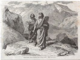 Holzstich 1862 - Moses, Josua vom Berge
