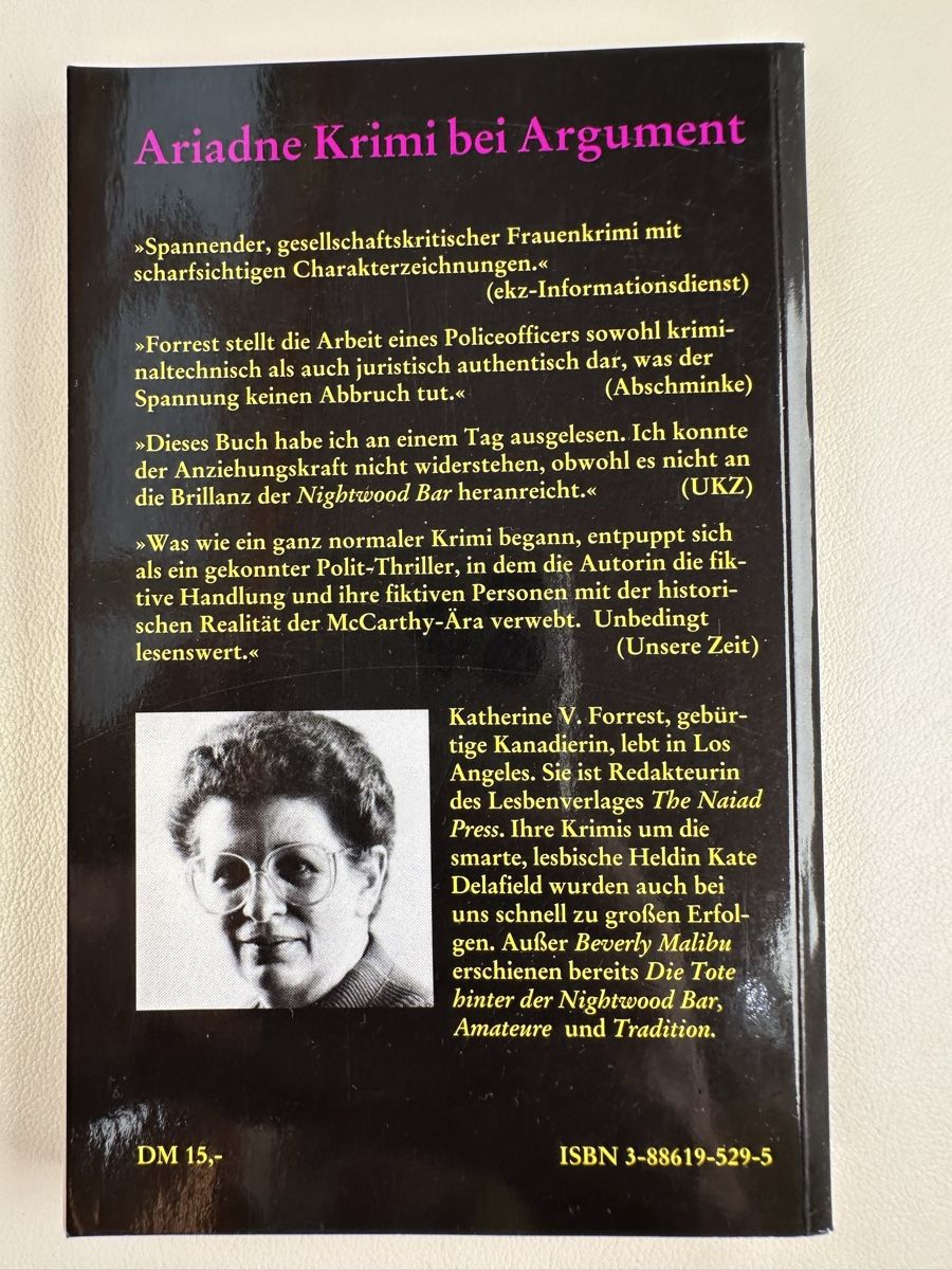 Libri: Katherine V. Forrest Beverly Malibu – Usato da Schmitten / FR venduto da Samsara169 1