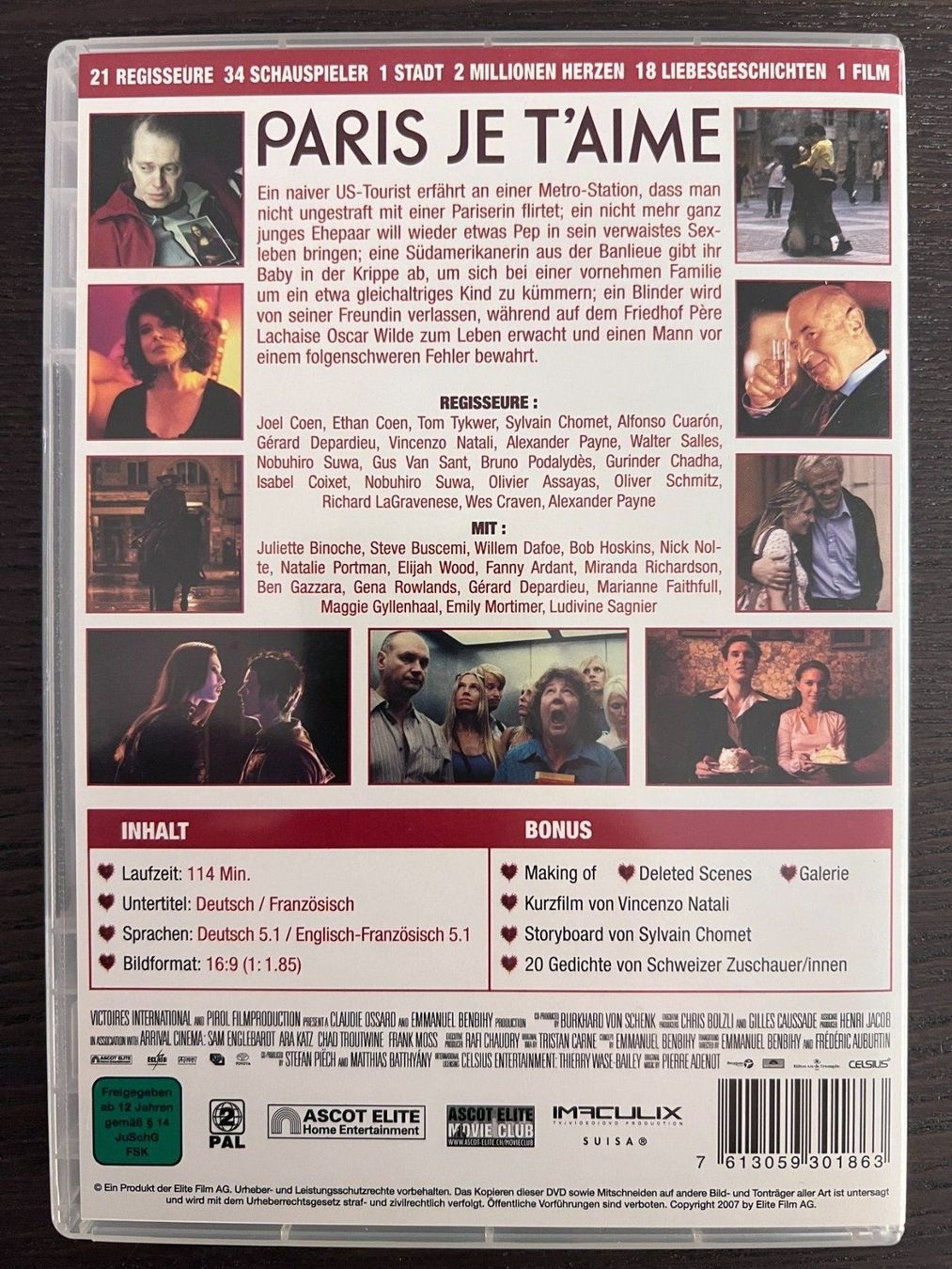 Alle DVDs: Paris, je t’aime – Gebraucht aus Zürich von FilmFreunde 1