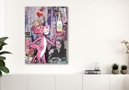 Pink Panther Pop Art Kunst New York Champagner Bild Modern