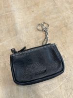 Schlüsselbeutel Leder Schwarz mit Kette - neu