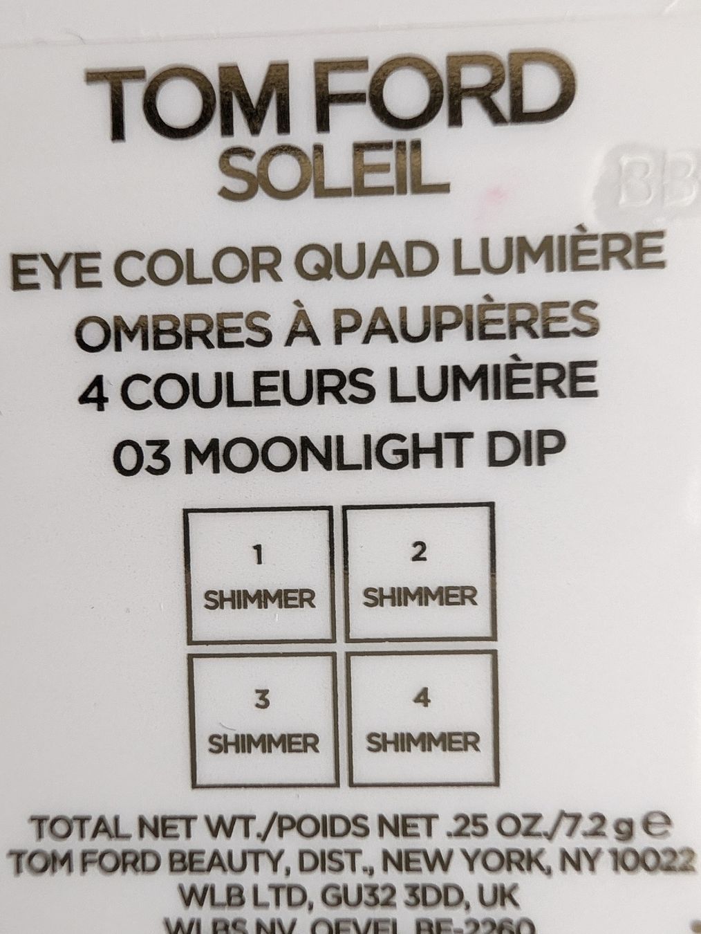 Palette d'ombres à paupières,Tom Ford Soleil 03Moonlight Dip (Gebraucht ...