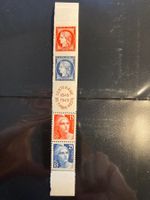 Frankreich 1949 100 J Briefmarken 4er-Streifen Zierfeld pfr.