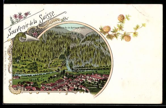 Cartoline postali: Litho Faido, Chemin de Fer St. Gotthard – Usato da Berlin venduto da bartko-reher