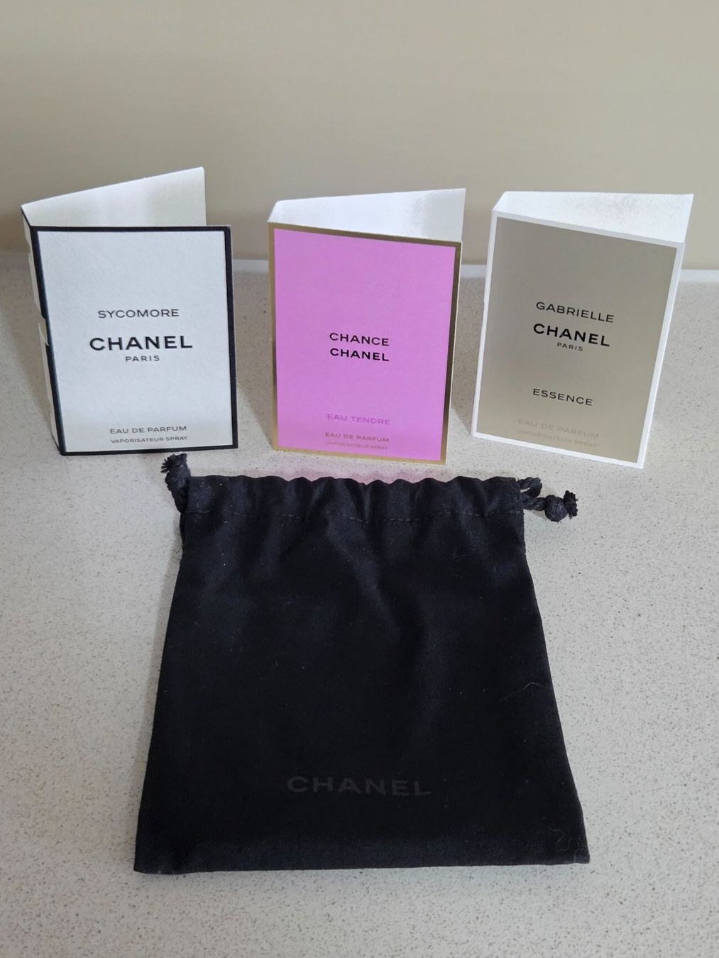 Chanel Profumi & Eau de Toilette: Chanel Parfüm Proben Set 3x Eau de Parfum mit Beutel – Nuovo e nell'imballaggio originale da Zürich venduto da fairplayer_zurich
