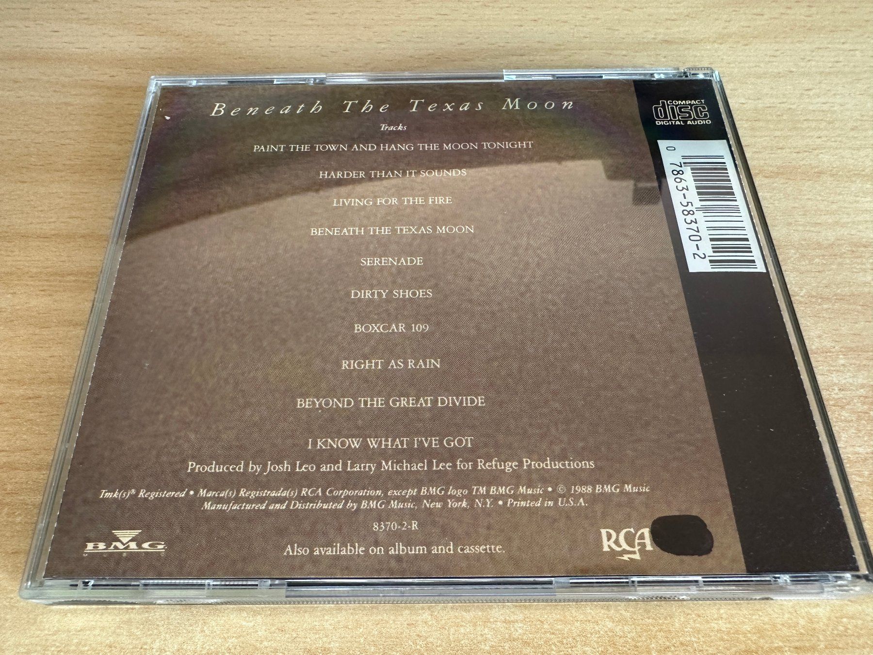 CD: Q5 J.C. Crowley - Beneath The Texas Moon – Usato da Rikon im Tösstal venduto da Alpenmutz 1