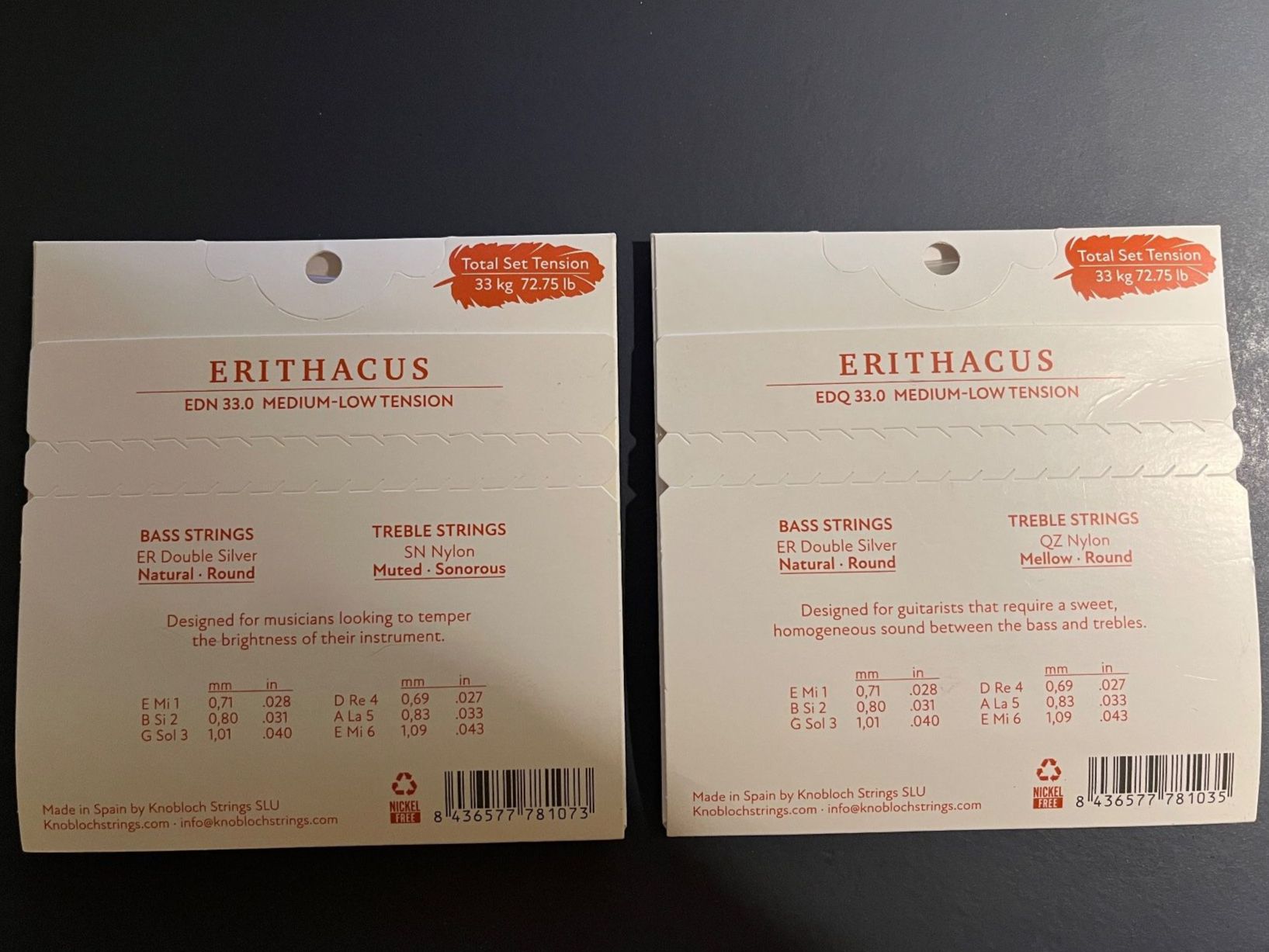 Strumenti musicali: Knobloch Ertihacus Medium-Low Tension QZ & SN – Nuovo e nell'imballaggio originale da Uster venduto da jastroem 1
