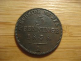 Münze 3 Pfennig Preussen 1858