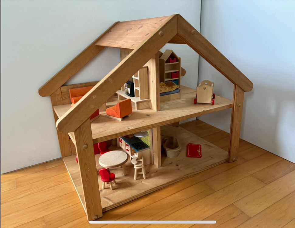 Asixxsix Puppenhaus Etagenbett - 1:12 Miniaturmöbel Aus Holz Mit Leiter