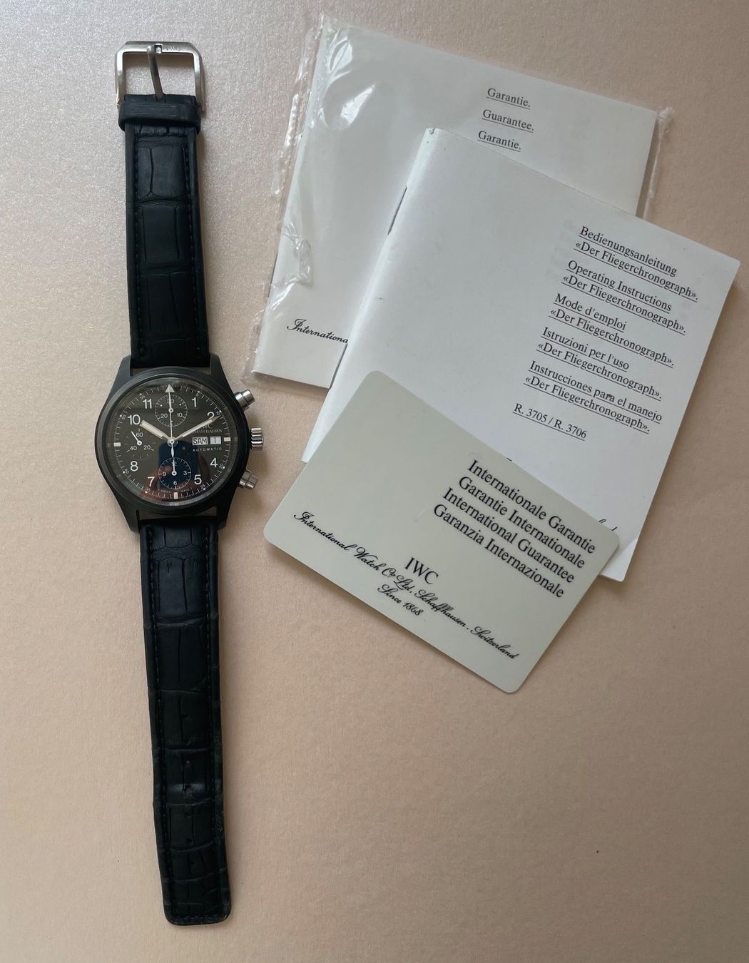 IWC Orologi: IWC Fliegerchronograph Ref. 3705 – Usato da Riet (Neftenbach) venduto da doxner 1