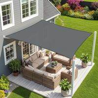 Sonnensegel 3x4m Rechteckig Wasserdicht UV95% Anthrazit