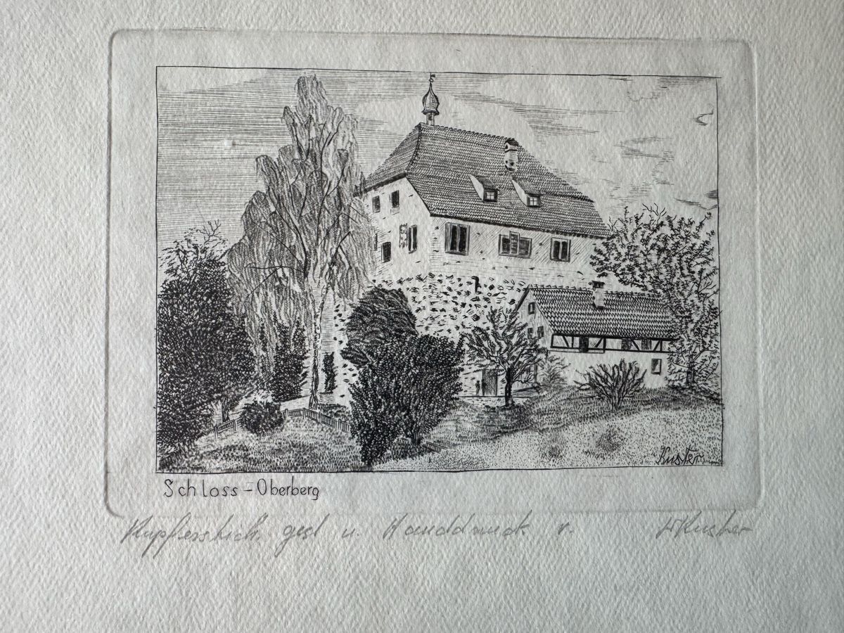 Stiche: Kupferstich Schloss Oberberg  – Gebraucht aus Tübach von Tijera 1