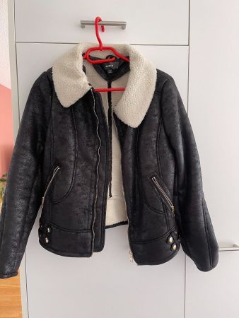Jacke Wildlederoptik mit Kunstpelz