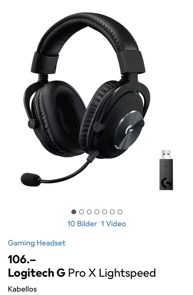 Logitech Casques audio: Logitech G Pro X Lightspeed Wireless - Top Zustand! – D'occasion à Amriswil par adh_x8pv