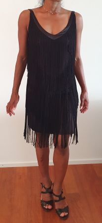 Fransenkleid Vero Moda Grösse 34 schwarz