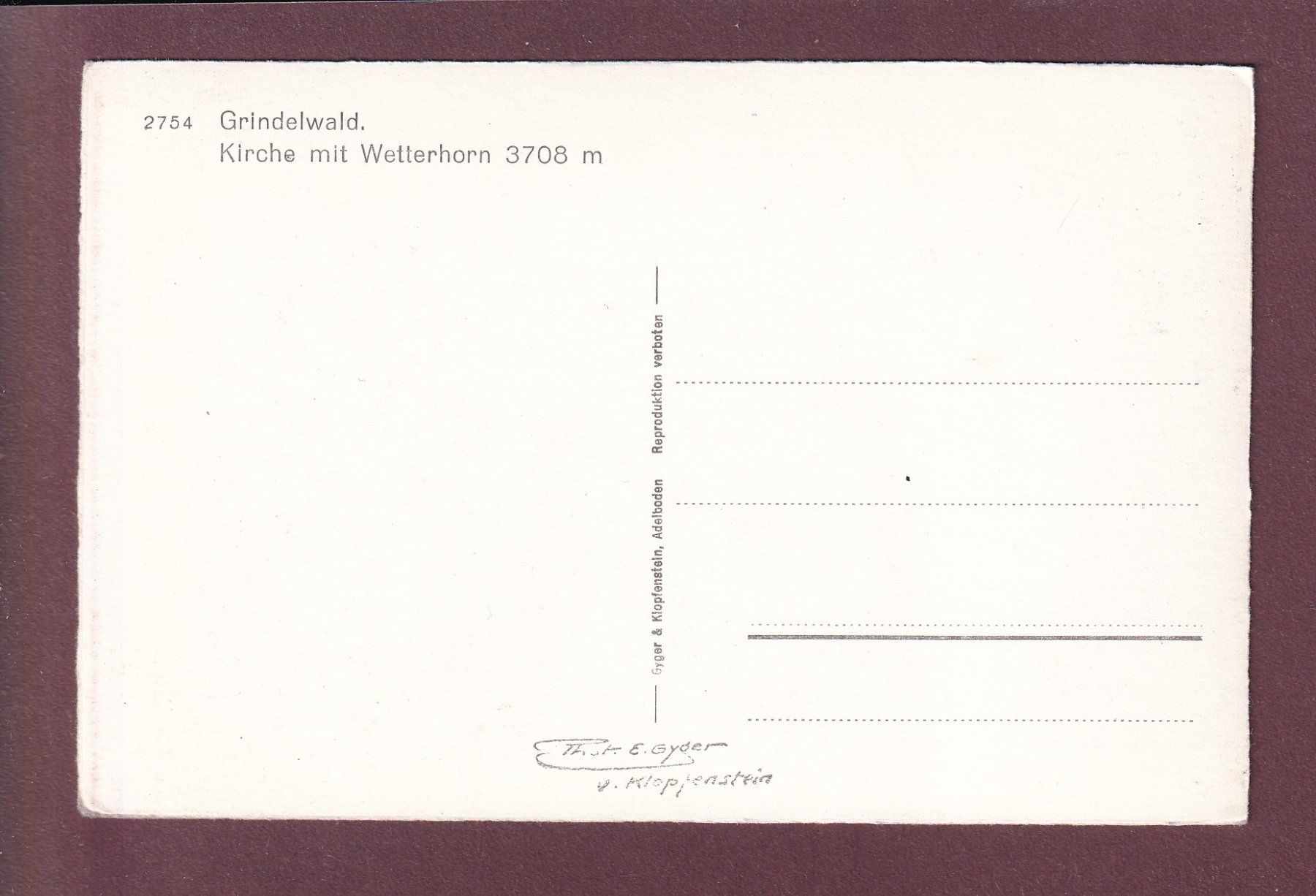 Cartoline postali: GRINDELWALD - Kirche - Wetterhorn – Usato da Pully venduto da nicecards 1