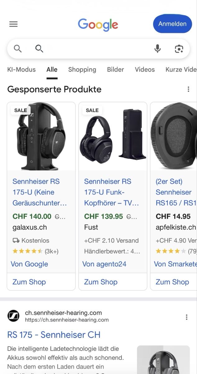 Sennheiser Cuffie: Sennheiser RS 175 Kopfhörer - Wireless - Top Zustand! – Usato da Richterswil venduto da Elibeni1 1