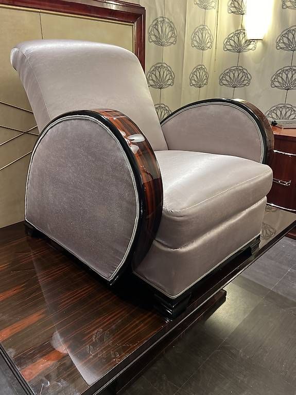 Poltrone: Fauteuil club art deco en ébène  – Usato da Mollens VD venduto da espritartdeco 2