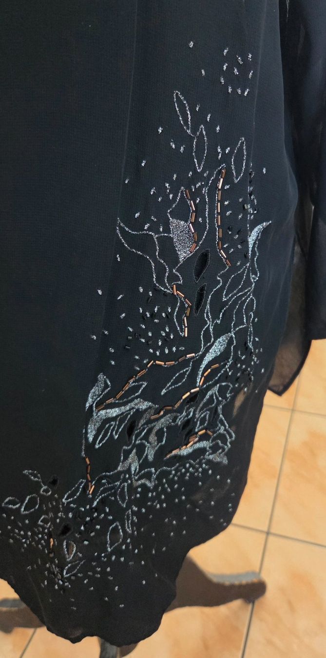 Camicette: Schwarze Blusen-Jacke, Grösse 48, transparent – Usato da Pratteln venduto da Barfuss999 2