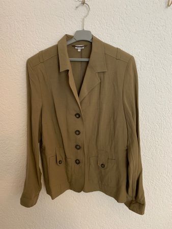 Lebek Leinen Jacke Bluse Gr. 38