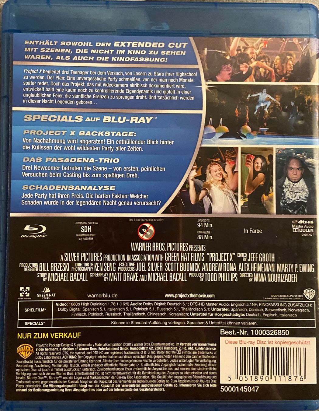 Alle DVDs: PROJECTX Blu-ray • #XTENDEDCUT • project x – Gebraucht aus Luzern von Lycka 1