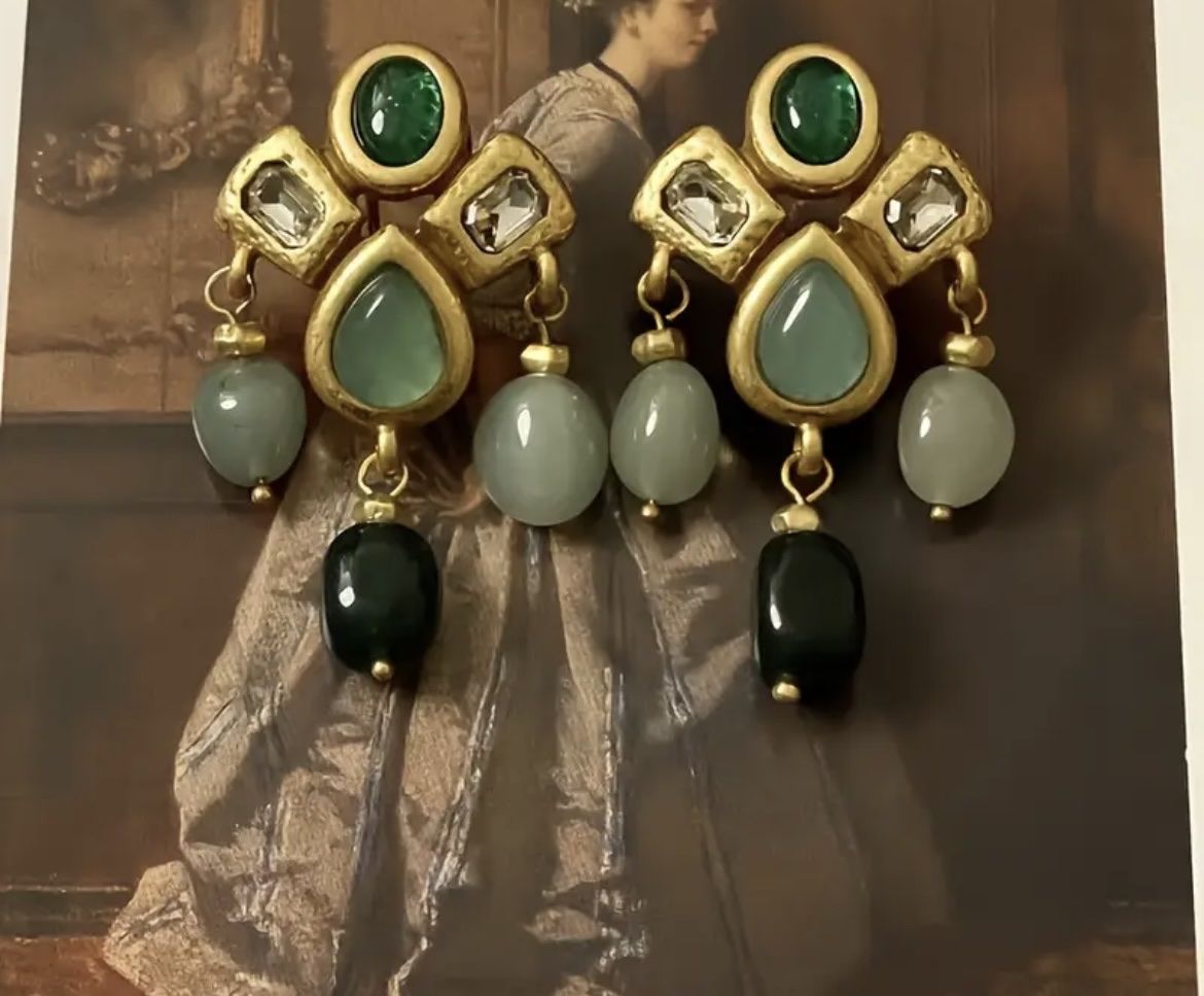 Boucles d'oreille: Statement  Ohrringe mit grünen Steinen – Neuf avec emballage d'origine à Saanen par SoniaMichaela 5
