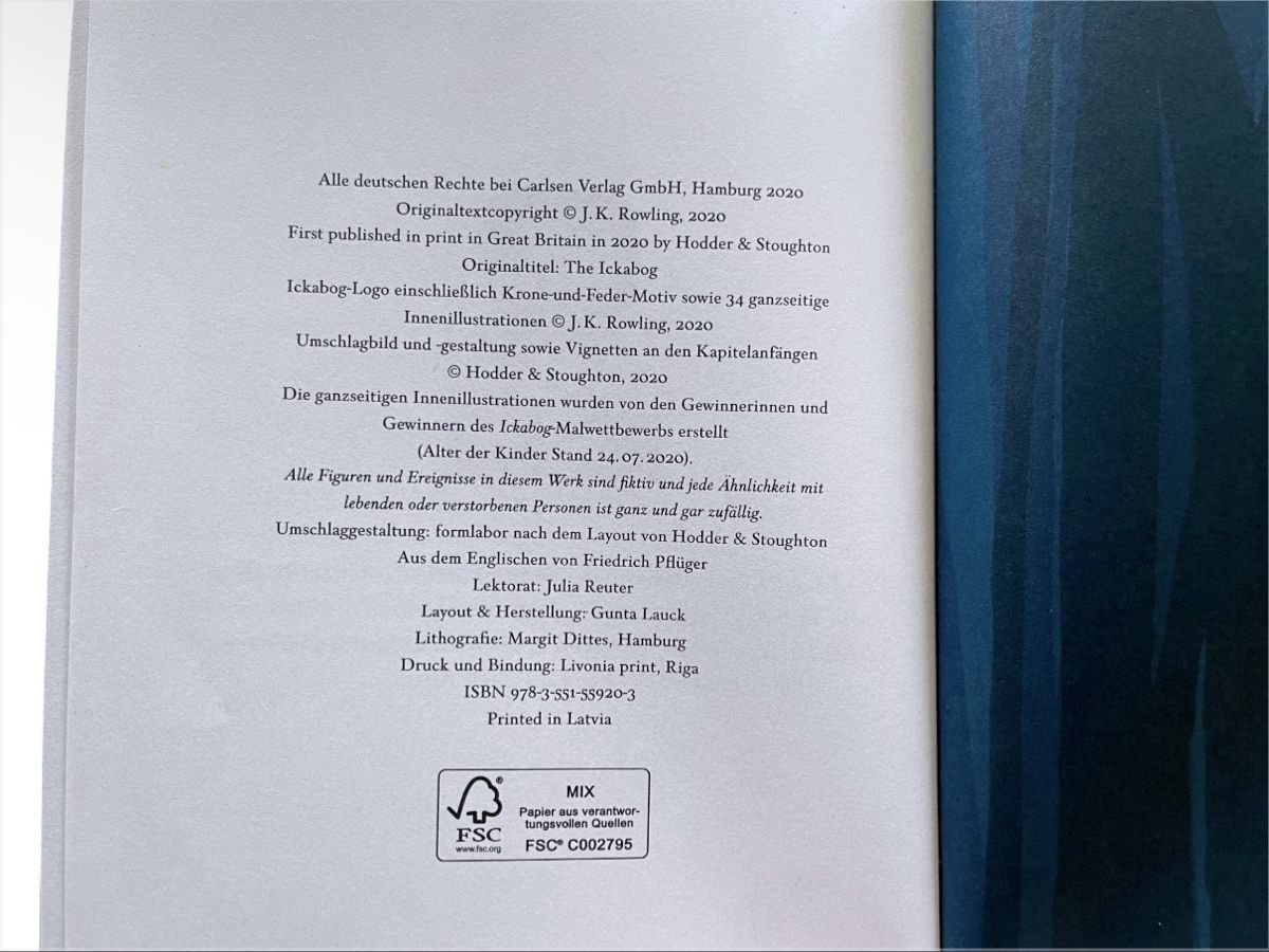 Libri: J.K. Rowling - Der Ickabog - Märchenbuch - 1. Auflage 2020 – Usato da Luzern venduto da woti-shop 8