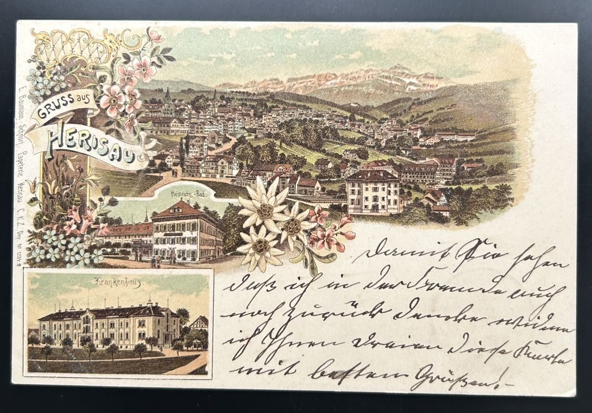 Cartoline postali: Gruss aus Herisau Litho  – Usato da Horw venduto da Tellbub