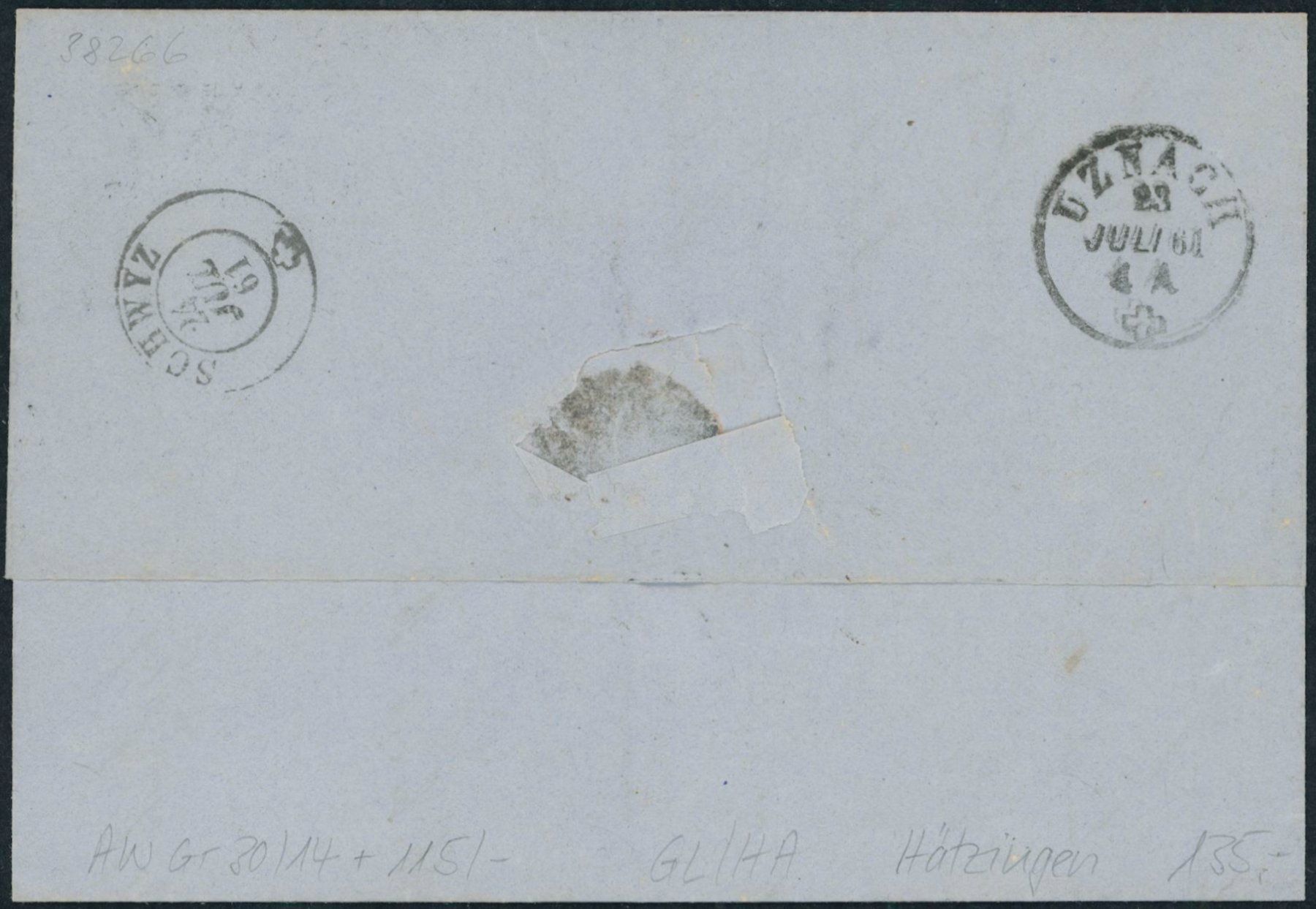 Alle Briefmarken: GL Hätzingen - Stabstempel - Glarus - Brief – Gebraucht aus Schindellegi von leecollect 1