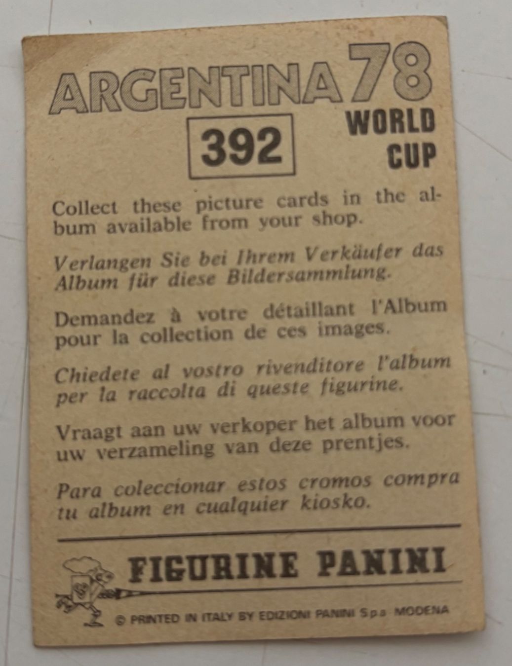 Panini Carte collezionabili: 1 vignette panini Argentina 78  Uruguay – Usato da Neuchâtel venduto da gefdeneuch 1