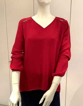 Chemisier asymétrique rouge 40