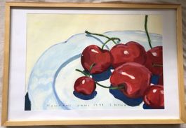 Esther Hunziker - Acrylgemälde - Kirschen-Stillleben 1998
