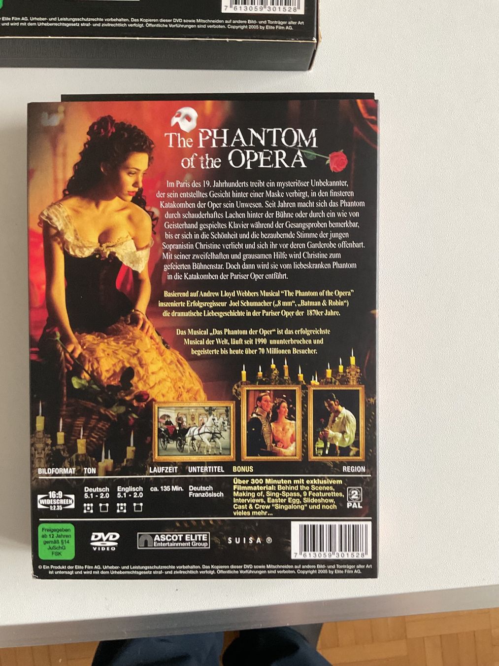 Tutti i DVDs: Phantom der Oper - Ultimate Edition DVD Box - Top Zustand! – Usato da Au SG venduto da Mar_69jz 2