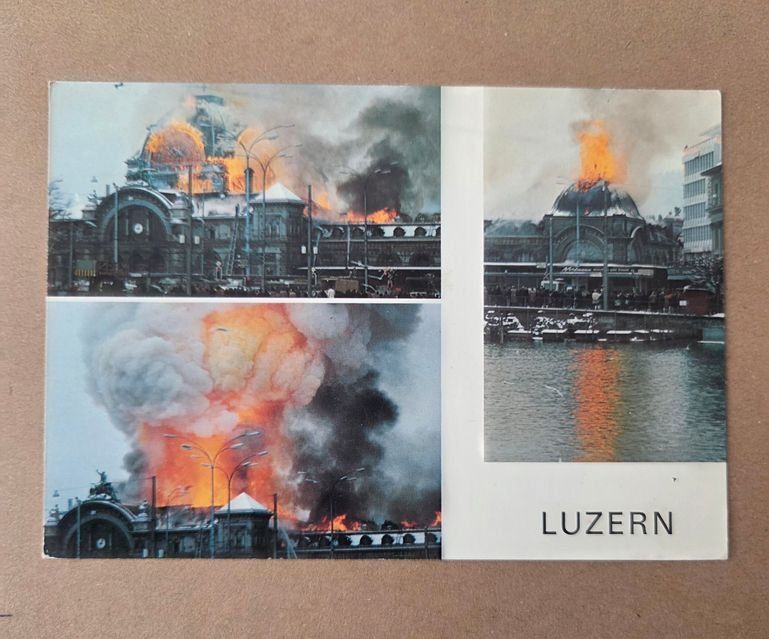 Cartoline postali: AK Ansichtskarte Bahnhof Brand Luzern – Usato da Schenkon venduto da Uhu007