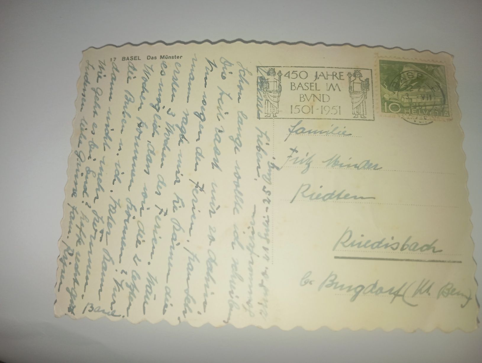 Ansichtskarten: Ansichtskarte Basel Das Münster 17  – Gebraucht aus Belp von Guadalupe84 1