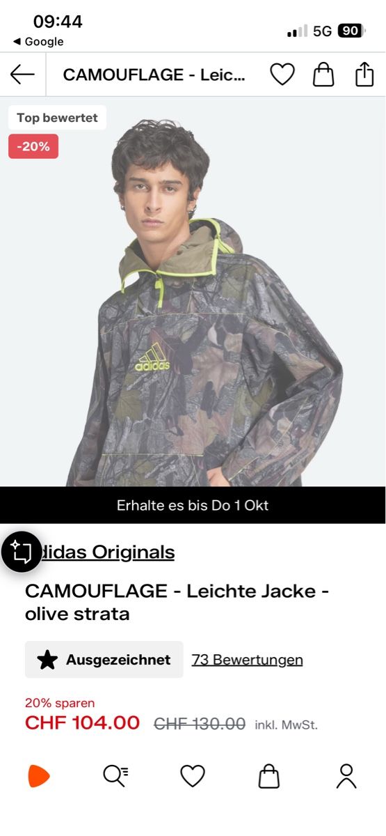Adidas Giacche: Adidas Camouflage Windjacke Gr.S – Usato da Basel venduto da arminafera 7