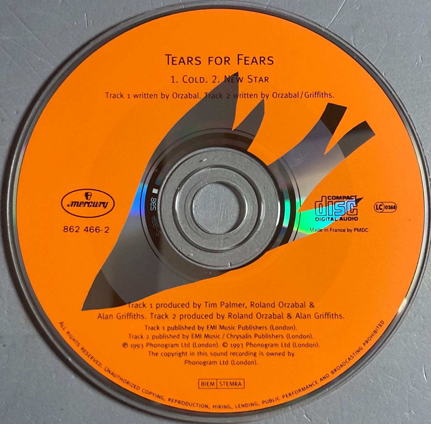 CD: TEARS FOR FEARS - COLD – Usato da Poliez-Pittet venduto da Newtown-Records 2
