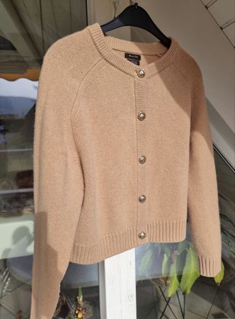 Massimo Dutti Strickjacke, 100% Wolle, Grösse L(M), Beige