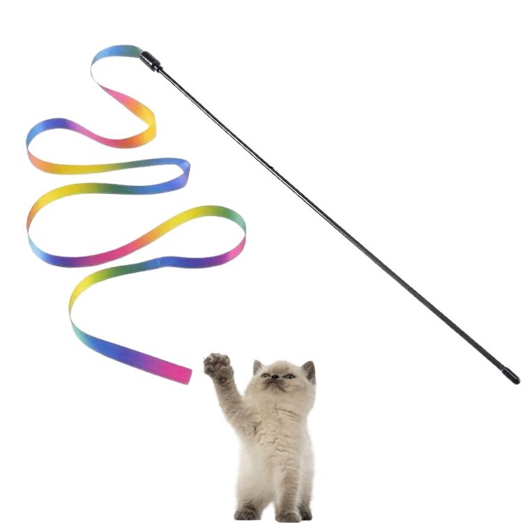 YOUNAFEN Katzen-Spielstab Mit Mäuseschwanz - 77cm Silikon Zauberstab