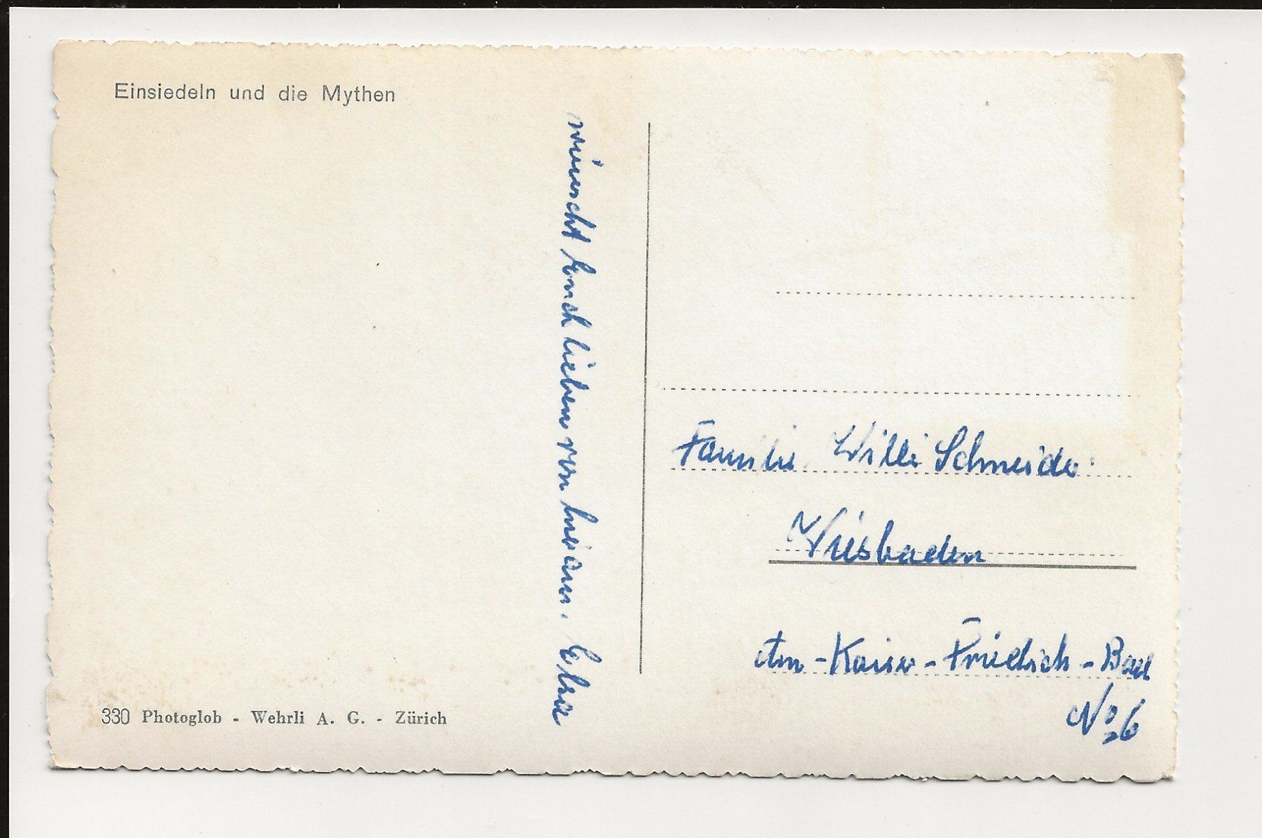 Ansichtskarten: AK ca.1950 Einsiedeln und die Mythen – Gebraucht aus Greifensee von 315WDO 1